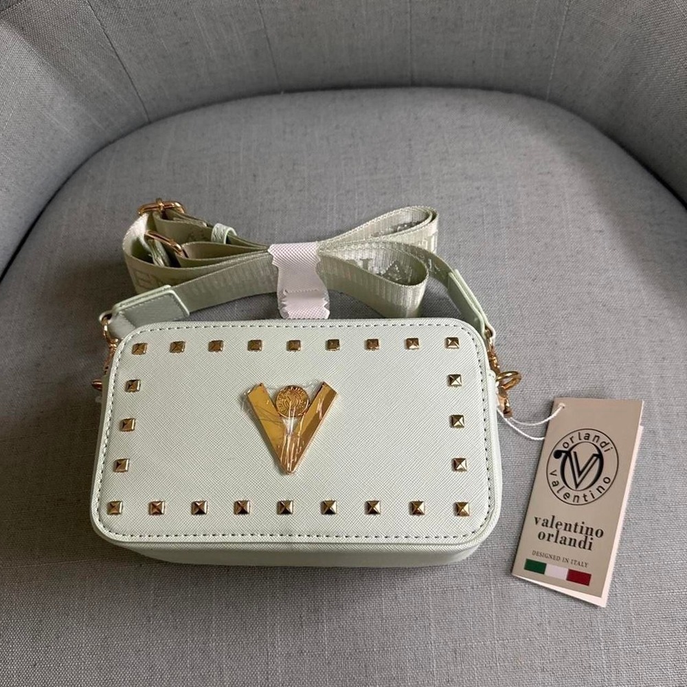 Valentino Orlandi Mint Green Studded Crossbody V-3003